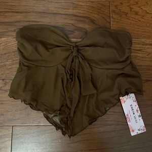 SHEIN Brown Flowy Crop Top - NWT